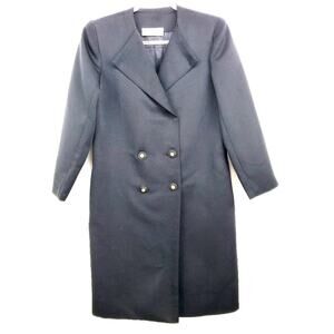 Vintage Nipon Boutique Black Double Breasted Coat‎ Dress Size Medium Classic